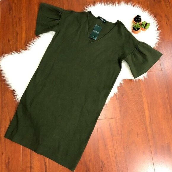 Lauren Ralph Lauren Green Olive Dress Size PL - Picture 1 of 6